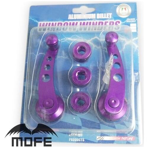 Billet Aluminum Car Manual Glass Door Window Crank Winder Adapter Purple Blue