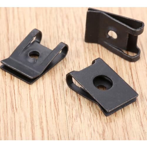 Yetaha 20Pcs Auto Fastener Clip Car Engine Fender Bumper Guard M4 U Type Screw Base Clips Nut Mounting Fastener Clamp