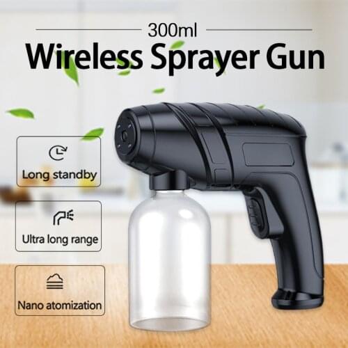 300ml Wireless Disinfectant Sprayer Handheld Nano Steam Sterilization Gun USB Atomizer With Blue-ray Efficient Sprayer Gun