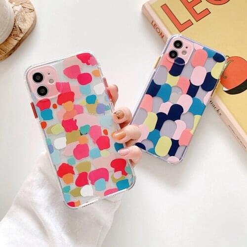 Colorful Graffiti Painting Phone Case For iPhone 12 Mini 11 Pro Max X XS XR 7 8 Plus Soft Silicone Transparent Protective Cover