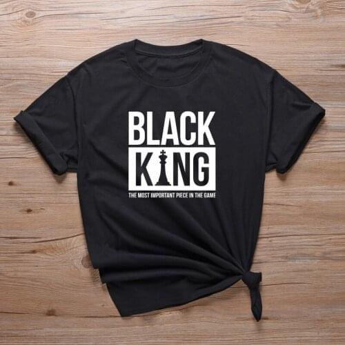 Black King T Shirt Unisex Tee Funny Chess Graphic Print Tshirts Black Melanin T-Shirts Mens Casual Cotton tops Drop Shipping