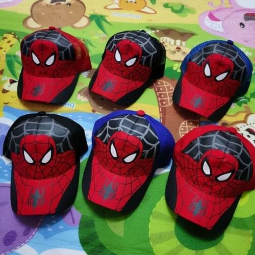 Embroidery childrens baseball cap Spiderman sun hat mesh cartoon adjustable hip-hop hat breathable summer outdoor hat