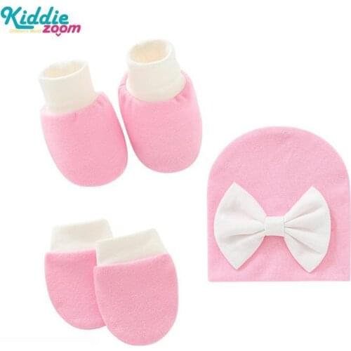 Baby Hat Socks Cotton Warm kids Accessories Baby Girl Caps Solid Color Infant Gloves Toddler
