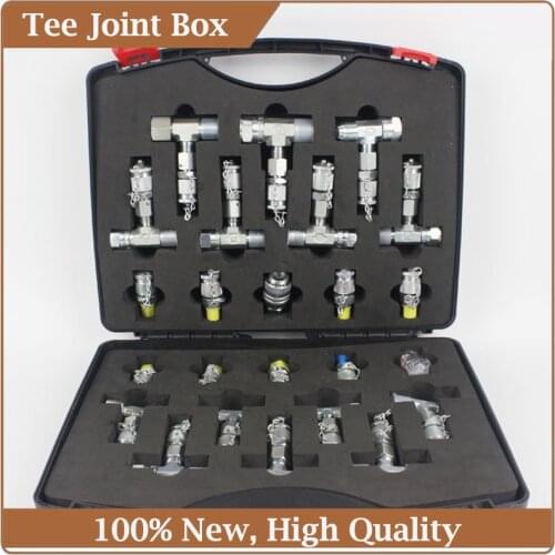Diagnostic Tool Tee Adapter Hydraulic Pressure Gauge Set Test Kits Pressure Tee Joint Box
