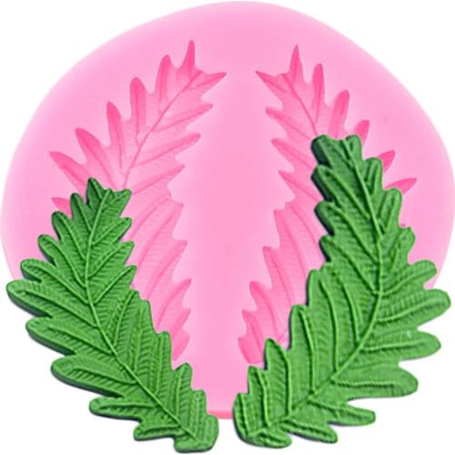 Leaf Shape Silicone Fondant Mold Cupcake Topper Fern Leaves Cake Decorating Tools Cookie Baking Candy Chocolate Gumpastes Moulds