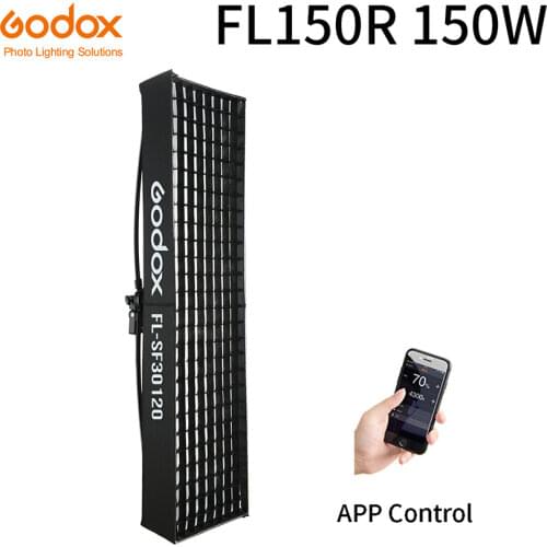 Godox FL150R 150W Flexible LED Video Light Rollable Cloth Lamp with Honeycomb Grid Softbox + Controller + Remote Control and APP