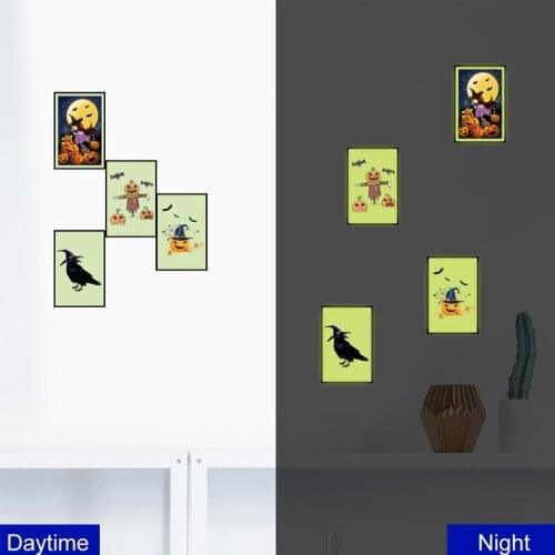 Creative Halloween Luminous Wall Sticker Glowing In Dark For Kid Room Halloween Decoration Luminous Decals Ornaments DIY Party