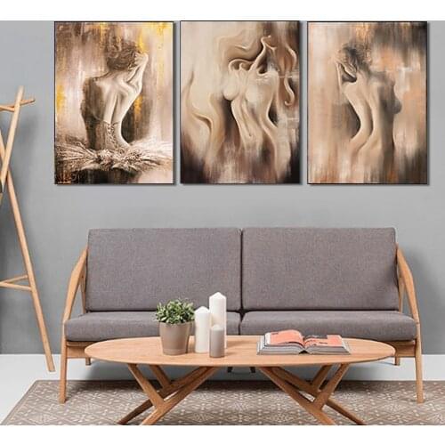 Nordic Modern Nude Beauty Picture Abstract Canvas Painting Wall European Art Hand Painted Style Living Room Decorative Poster