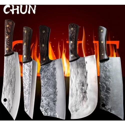 CHUN Boning Knife Handmade Forged Serbian Chef Knife Full Tang Handle Butcher Tools 58HRC High Carbon Steel Chopping Cleaver