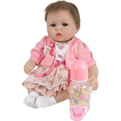Clearance High Quality 42 cm Girl Toddler Reborn Baby Doll Cloth Body Reborn Baby Doll Playmates Toy For Childrens Day Gifts