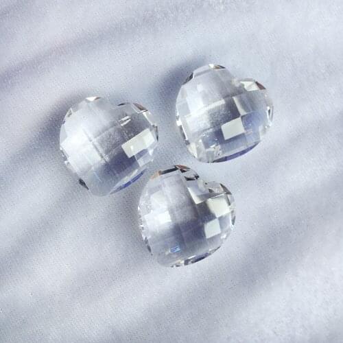 72 Sides Natural Clear Quartz Heart Pendant Quartz Crystal Satellite Healing Crystal Stone Pendulum Woman Jewelry Necklace