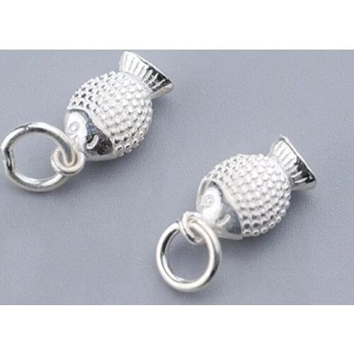 Fashion 925 Sterling Silver Craft Fish Charms DIY Fine Jewelry Making Findings Women Men Silver Ornament Pendants Fit Bracelets