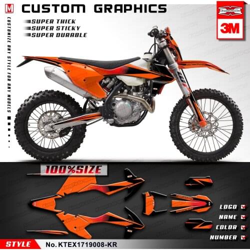 KUNGFU GRAPHICS Restyle Sticker Set Adhesive Kit for 125 150 250 300 350 450 500 EXC F EXC-F XCW XC-W 2017 2018 2019 Orange