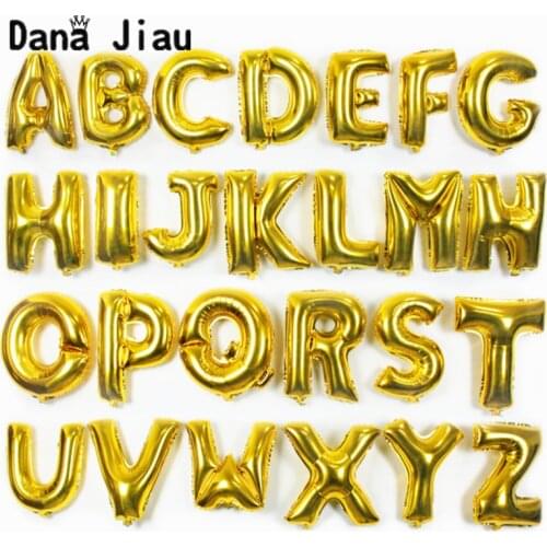 1pc 16inch A to Z gold letter aluminium foil balloons DIY alphabet Inflatable air balloon Wedding birthday Party Decorations