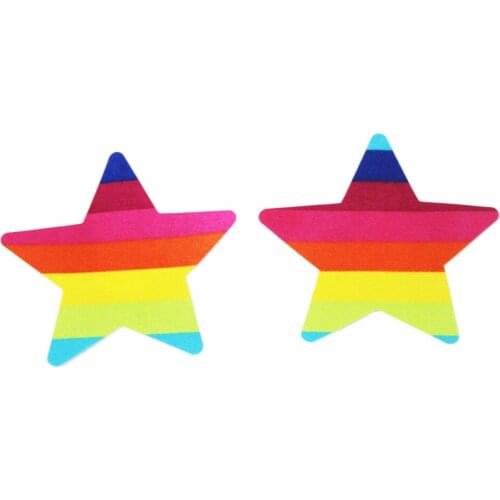 Rainbow star Nipple Cover,shameless Women Pasties Adhesive Stickers,Invisible Intimates Bra Accessories Breast sex game