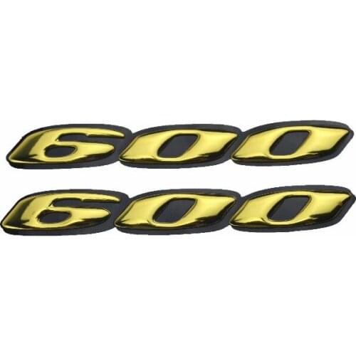 KODASKIN Motorcycle Raised 600 3D emblem Sticker Decals FOR GSXR600 K4 K6 K7 K8 K9 L1 105*15MM Golden color