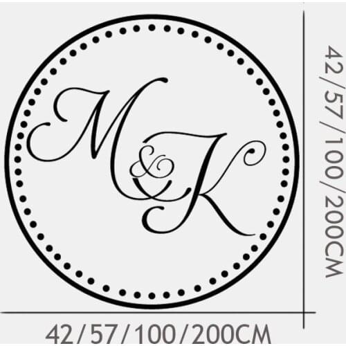 Wedding Dance Floor Sticker Wedding Party Decor Monogram Personalized Initial Letters Vinyl Wall Art WL139