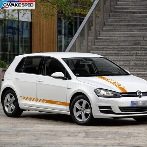 1 sets Car Whole Body Sticker Auto Hood Bonnet Stripes Door Side Skirt Decals For Volkswagen-Golf MK4 5 6 7 8 GTD-GTI-RLINE-TSI