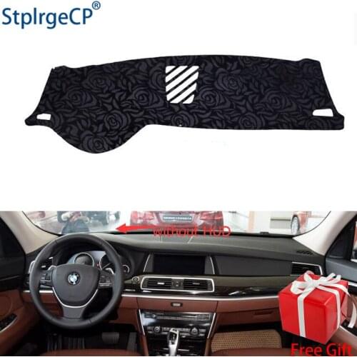Rose Pattern Non-slip Car Dashboard Cover Dash Mat Pad DashMat ANti-UV Car Sticker for BMW 5 series 5GT 2014 - 2016 Car Styling