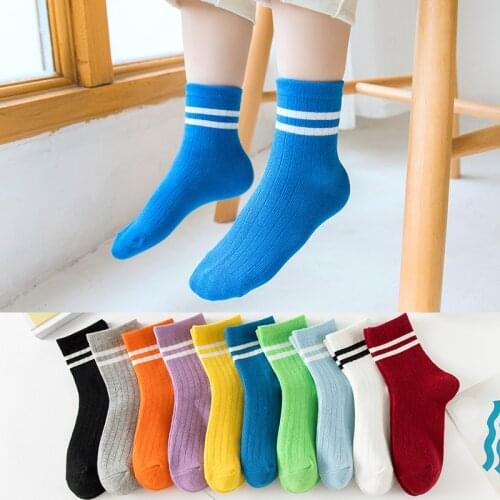 2020 New High Quality Baby Girls Casual Striped Candy Colors Cotton Comfortable Short Socks Fashion Female Funny Socks
