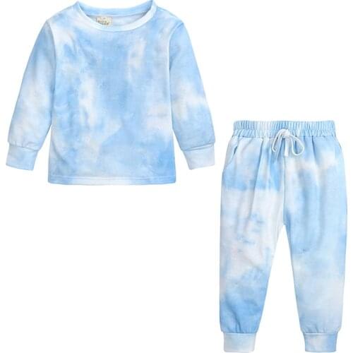 Autumn Girls 2 Pieces Suits Set Childrens Baby Long Sleeve T-shirts Tops Pants