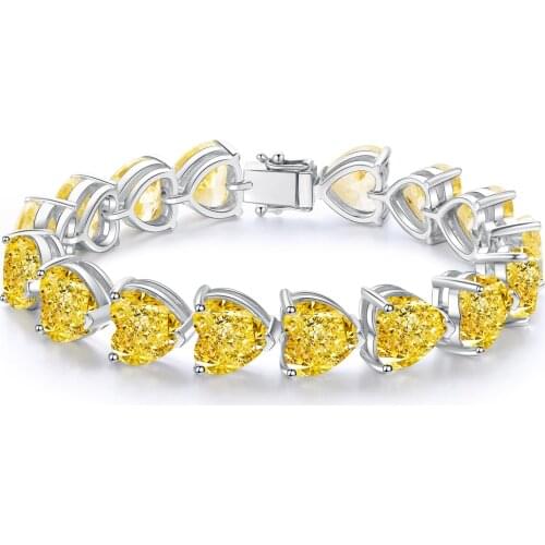 Popular Valentine Gift Heart Shape Simulated diamond Gems Stone Bracelet Women Jewelry