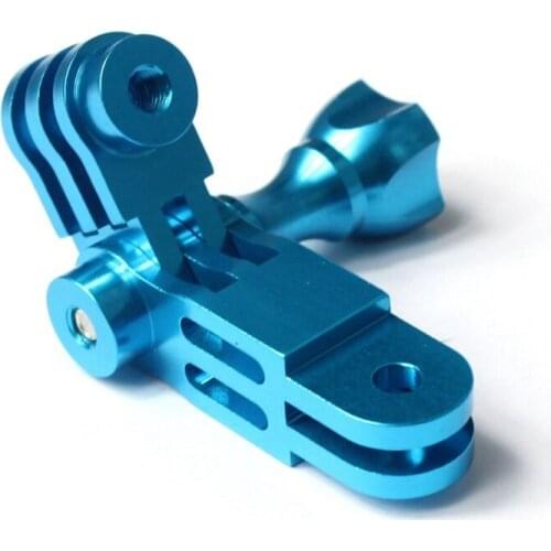 CNC Aluminium alloy Three-Way Pivot Arm Mount Adapter for GOPRO Hero 1 2 3 3+ 4 5 Session/Xiaomi Yi/SJ/GitUp Sport Camera Blue