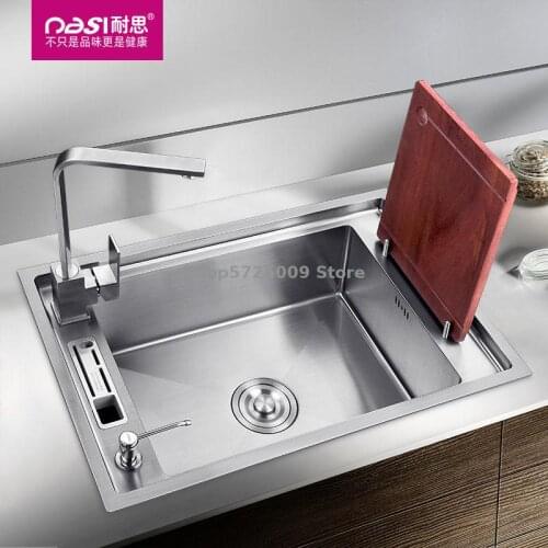 Sink 304 Stainless Steel Hand-made Sink Set Under The Counter Large Single-bath Kitchen Sink Sink