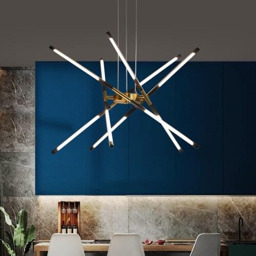 Modern Nordic LED Chandeliers Lighting Modern Indoor Living Dining Room Bedroom Lamp Home Black Gold Villa Hanging Lights