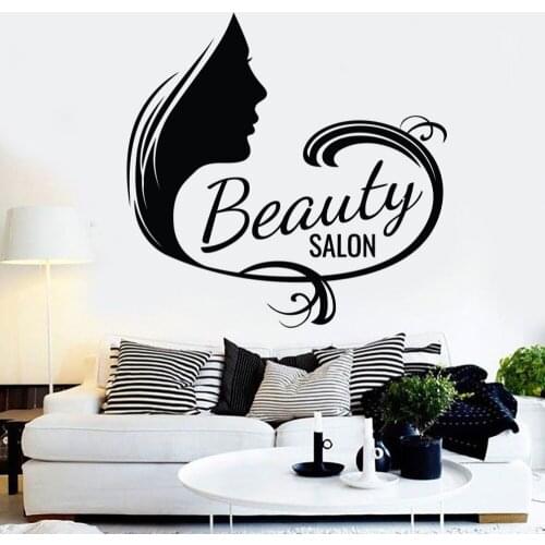 Beauty Hair Salon Manicure Studio glass wall stickers mark Removable Vinyl salon beauty hair decors wall decals sticker G146
