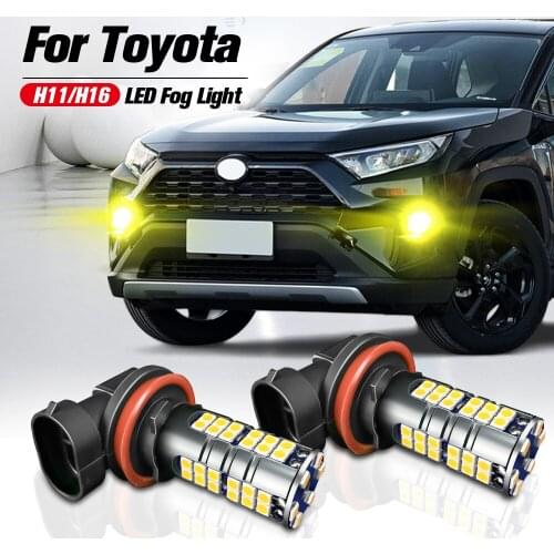 2pcs LED Fog Light Blub H11 H16 Lamp For Toyota Auris Yaris Prius V C Camry Sienna RAV4 Avensis T25 T27 4Runner Tacoma Avalon