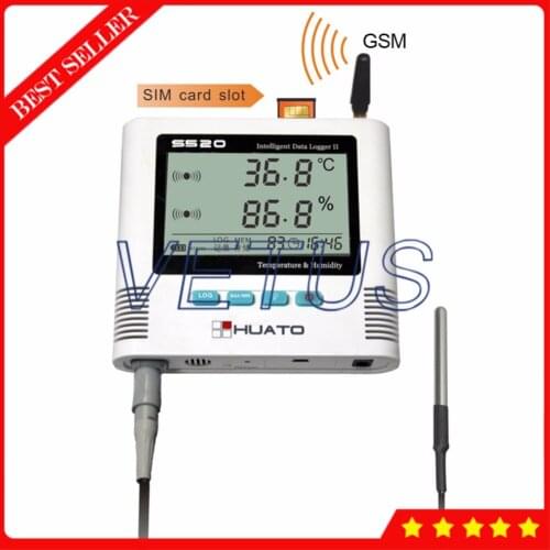 S520-ET-GSM 3 Meters Cable GSM Datalogger USB Temperature Data Logger with monitor Built-in sound light alarm function