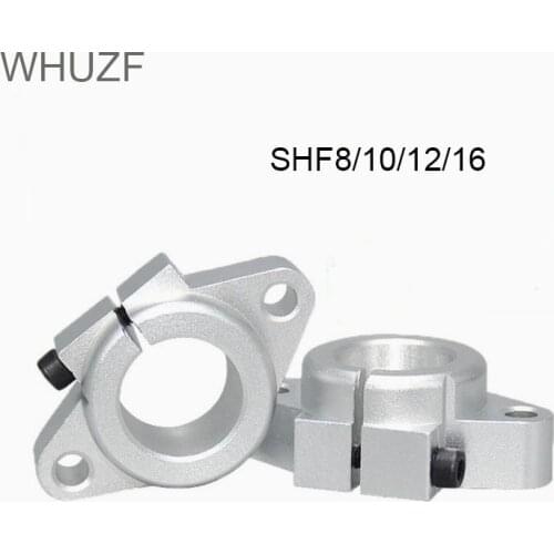 WHUZF 2/4PCS SHF8 SHF10 SHF12 SHF16 8 10mm 12mm 16mm Aluminum Linear Rod Rail Shaft Support for CNC Router Table 3D Printer Part