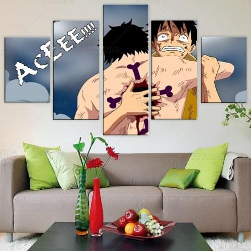 Japanese Blood Anime Monkey D Luffy Portgas D. Ace For The Modern Home Living Room Wall Decorative Module Poster Decorative