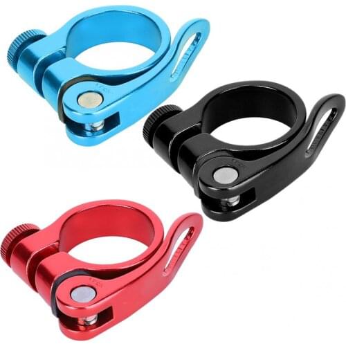 Bike Seatpost Clamps 31.8MM Mountain Bike Quick Release Seatpost Clip Road Aluminium Alloy Bicycle Tube Fixed Clamp