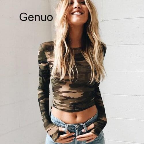 Women Base Shirt Comfortable Autumn Winter Women Print T-Shirt Camouflage T Shirt Tops Turtleneck Mesh Long Sleeve Tops