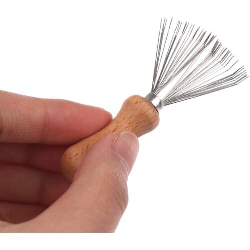 1Pcs Houten Kam Cleaner Delicate Reiniging Verwijderbare Haar Borstel Kam Cleaner Tool Handvat Embeded Tool