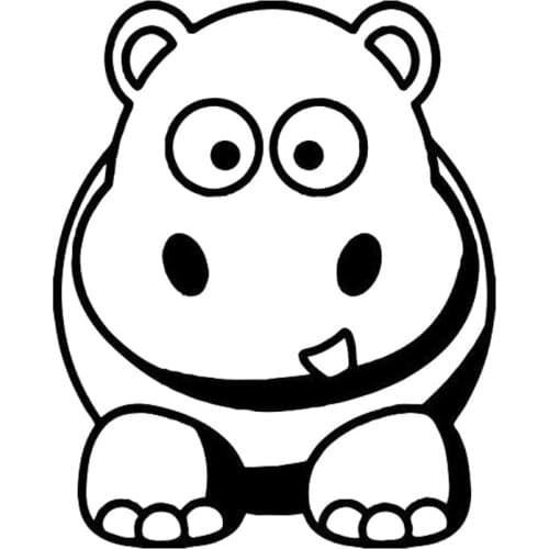 10.5cm*13cm Animal Hippo Fashion Car-Styling Stickers Decals Vinyl Black/Silver S3-6476