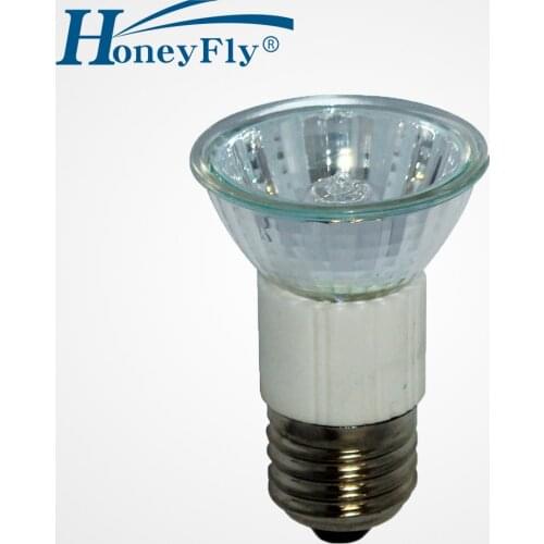 HoneyFly 10pcs Halogen Lamp JDR 2700-3000K 50W 220V Halogen Bulb Spot Light Warm White Clear Glass Indoor Decoration Lamba