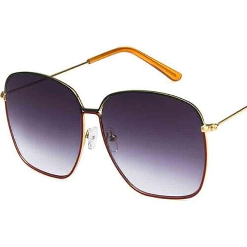 2021 New Fashion Lady Oversize Square Sunglasses Women Men Metal Big Frames Gradient Sun Glasses Female Eyewear UV400 AG76