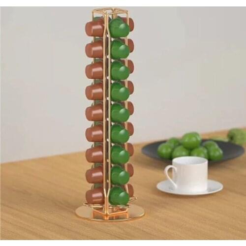 2021 Practical Coffee Capsules Dispensing Tower Stand Fits For 40 Nespresso Capsules Storage Pod Holder Gold/Silver/Black