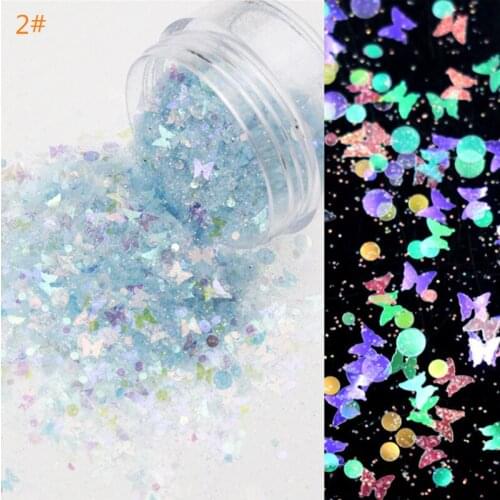 1 Box Star Laser Mixed Nail Glitter 3D Holographic Nail Sequin Mermaid Shiny Pigment Colorful Flakes Nail Art Decorations
