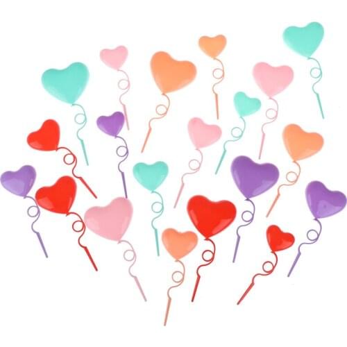 4PCS Romantic Cake Toppers Beautiful Girl Back Shadow Cake Toppers Balloons Cake Toppers Heart-shaped Cake Picks for Party