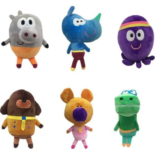 6pcs/set 20cm Cartoo Duggee Puppy Dog Rhino, wombat, octopus, crocodile, hippo Childrens TV Animation Stuffed Plush Toy