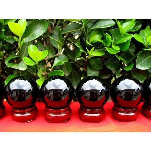 8 AA NATURAL Obsidian quartz crystal sphere ball+stand