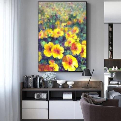 Abstract Watercolor Flowers Wall Art Posters And Prints Large Modern Home Decor Flowers Pictures For Living Room Wall Decor