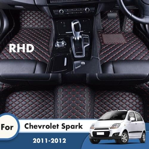 RHD Car Floor Mats For Chevrolet Spark 2011 2012 Carpets Rugs Custom Auto Interior Accessories Pedals Covers Automobiles