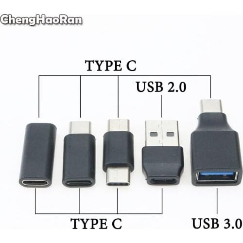 ChengHaoRan 1Piece Type C Male To USB-C Type C Female OTG Connector Adapter USB 3.0 2.0 to USB C Cable Mini Adapter Converter
