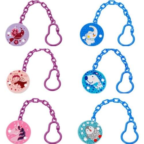 Baby Pacifier Chain Soothers Clip Holder Cartoon Animal Feeding Product Safe Soother Teether Clips Anti-lost Infant Pacifiers