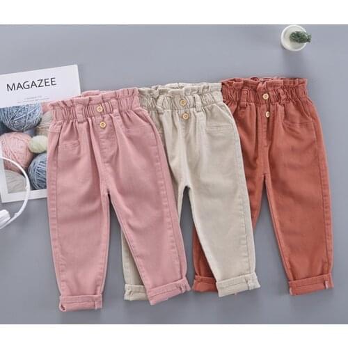 ChildrenS Carrot Pants 2021 New Autumn Clothes ChildrenS Clothing Girls' Solid Color Footwear Casual Pants